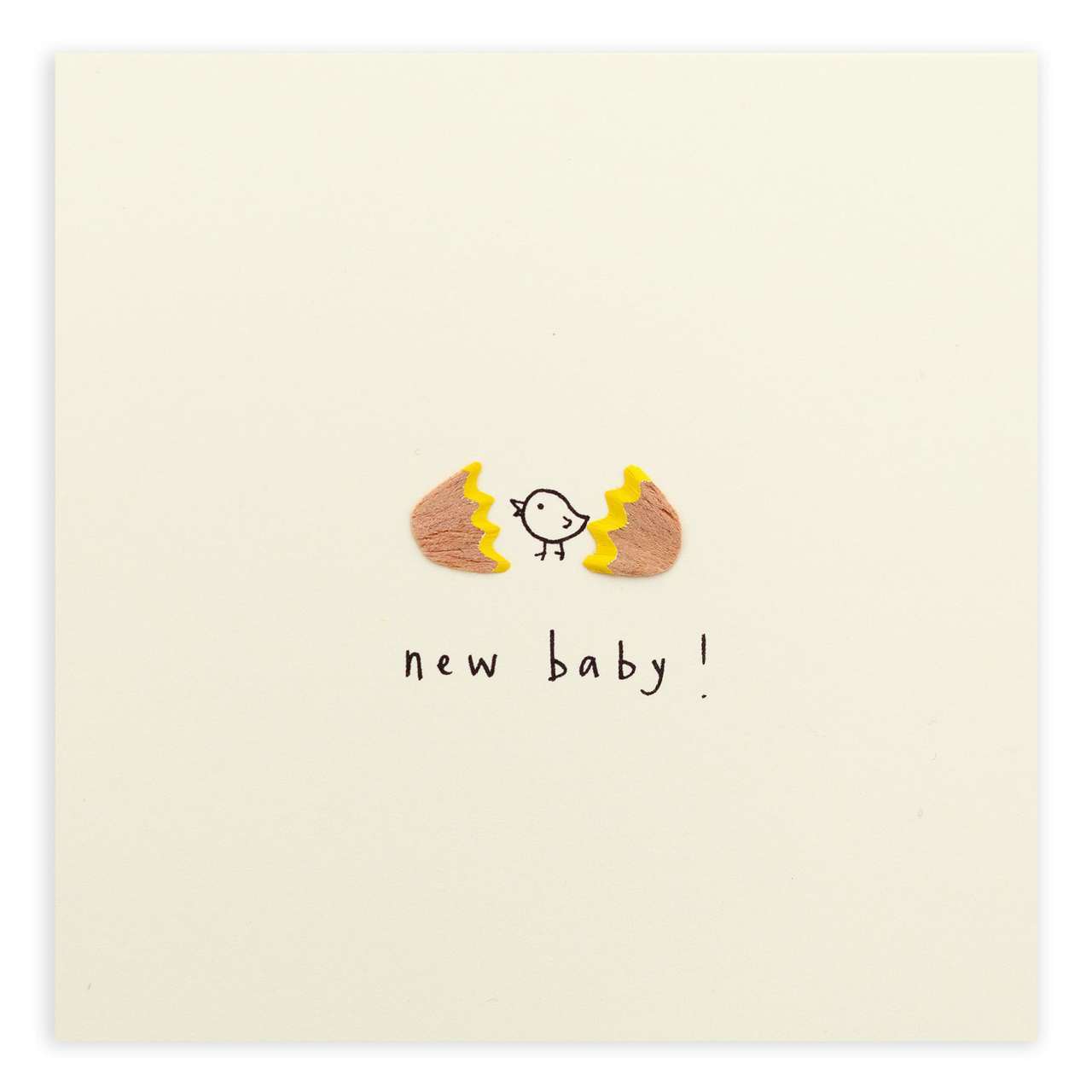 Ruth Jackson Pencil Shavings Card - New Baby Egg