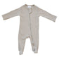 Mebie Baby Organic Cotton Ribbed Zipper Pajama - Oatmeal