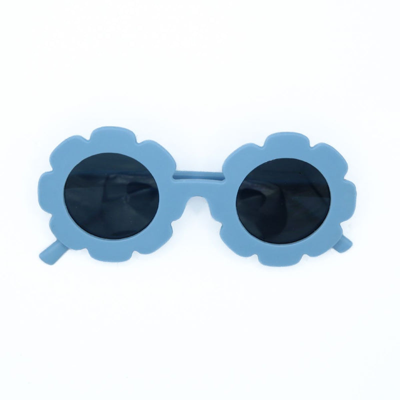 The Baby Cubby Kids' Flower Sunglasses - Powder Blue with Grey Lenses