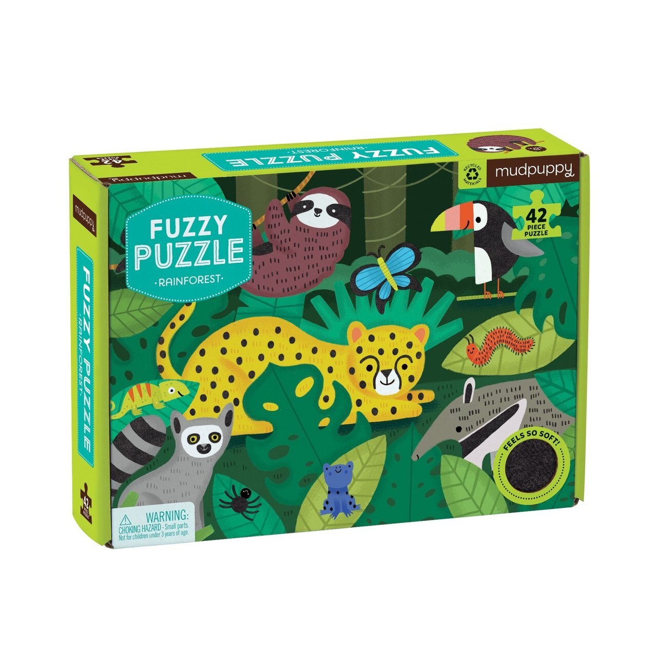 Mudpuppy Fuzzy Puzzle 42 Pieces - Rainforest