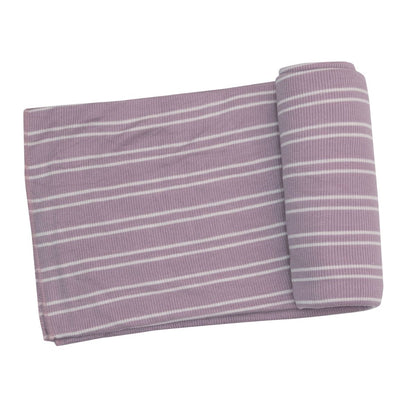 Angel Dear Ribbed Swaddle Blanket - Lilac Stripe - Multi