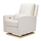 Babyletto Sigi Electronic Recliner and Glider with USB Port - Performance Cream Eco-Weave with Light Wood Base