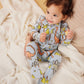Baby wears Tea Collection Footed Zip Front Baby Romper - Baby Dinos