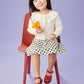 Little girl wears Tea Collection Collared Pointelle Cardigan - Chalk
