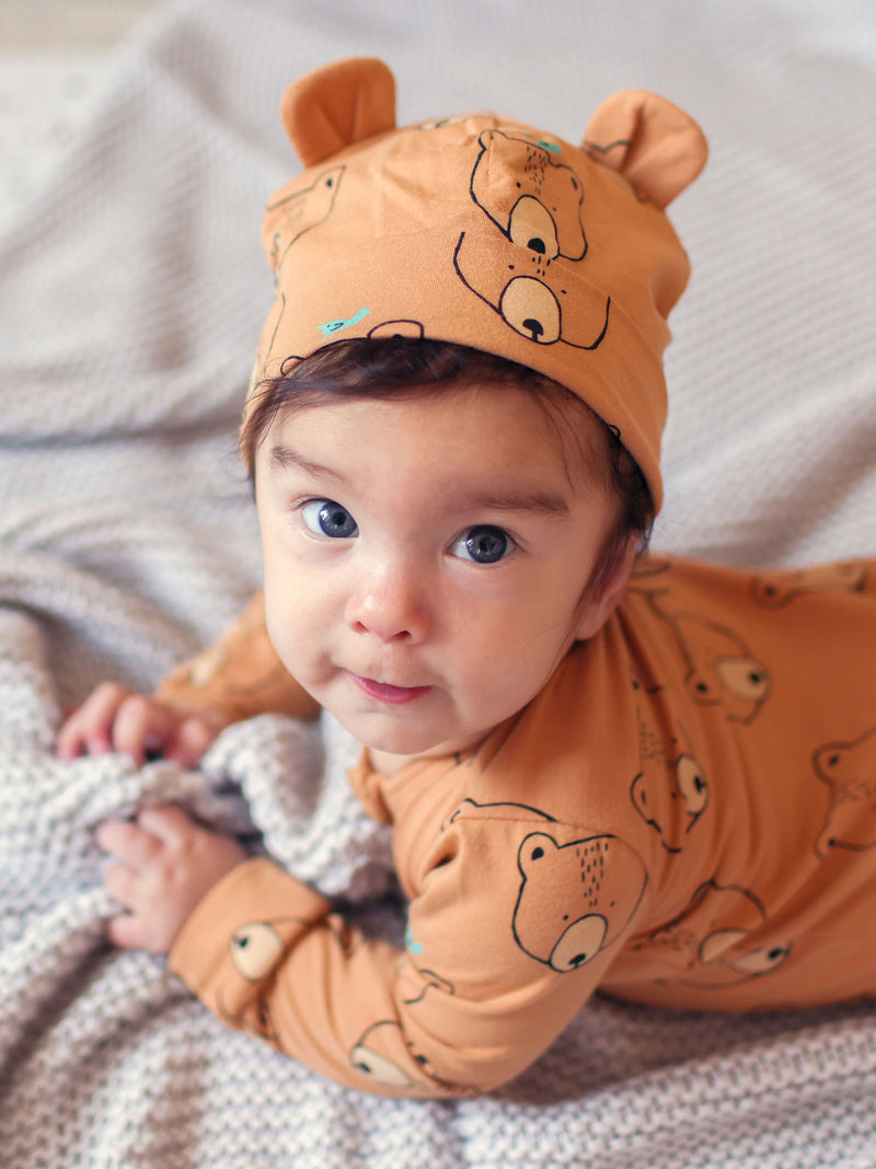 Baby wears Tea Collection Baby Bear Hat - Oso y Ave
