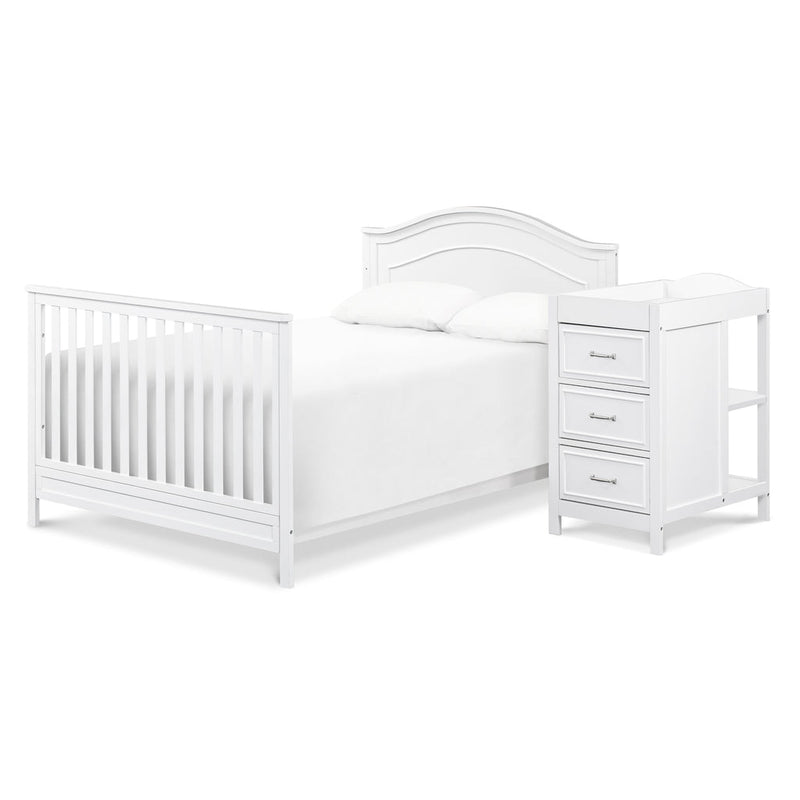 DaVinci Charlie 4-in-1 Convertible Crib and Changer Combo - White