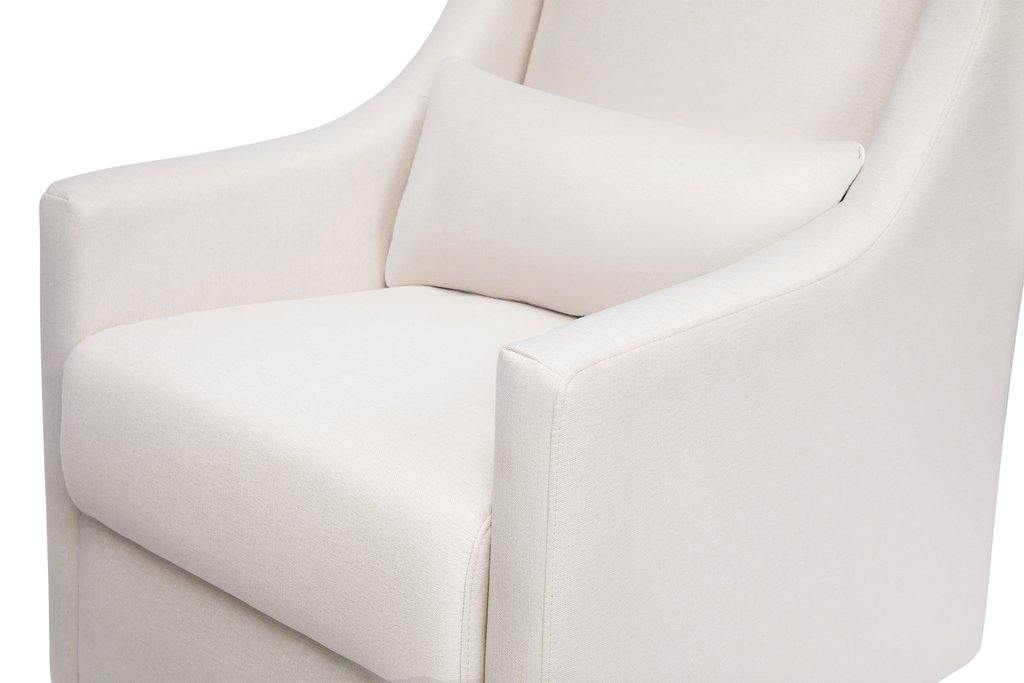 Babyletto Toco Swivel Glider and Ottoman - Performance Cream Eco-Weave with Natural Feet