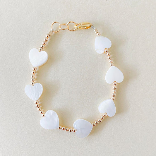 LittleLundsCo Baby Bracelet - White Heart