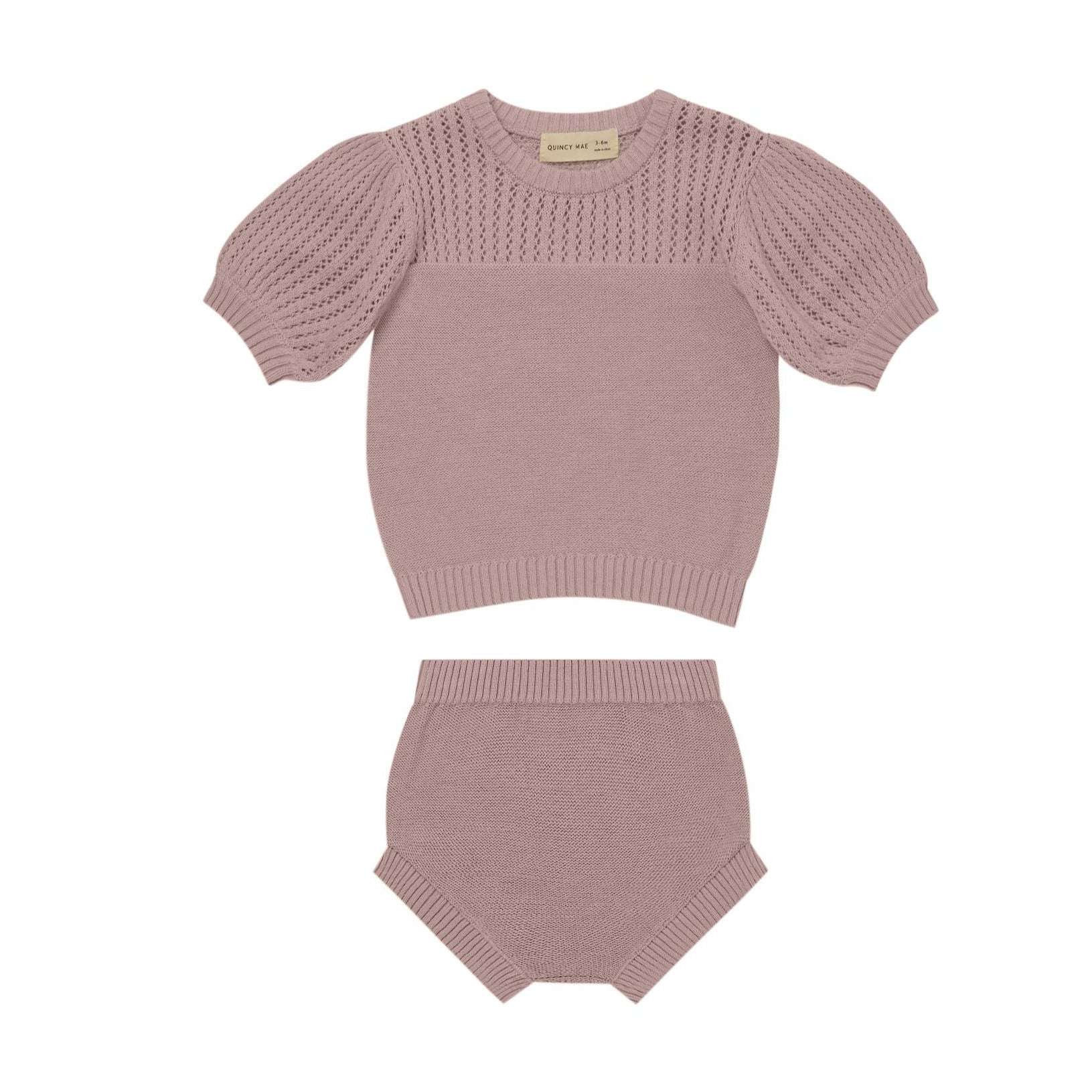 Quincy Mae Pointelle Knit Set - Lilac