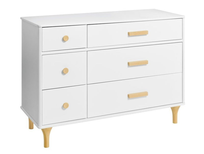 Babyletto Lolly 6-Drawer Assembled Double Dresser - White/Natural