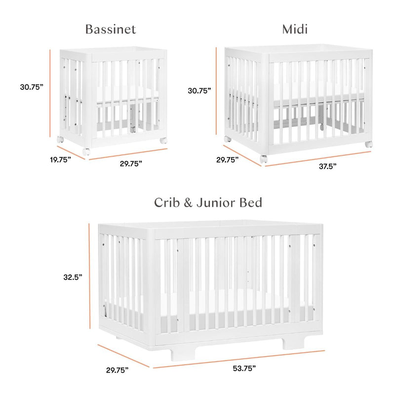 Babyletto Yuzu 8-in-1 Convertible Crib with All-Stages Conversion Kits - white
